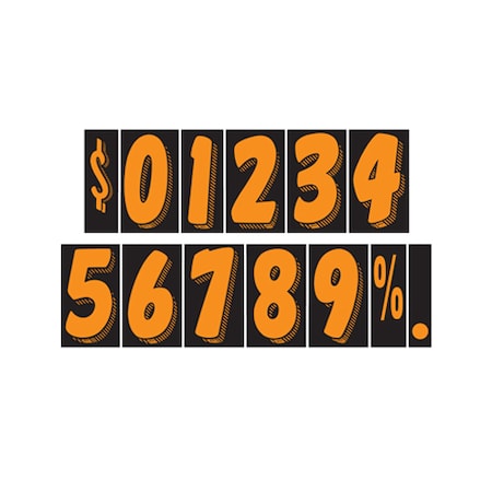 Ez Line 7 1/2" Fire Red & Black Adhesive Windshield Numbers: 4 Pk 160-EZ-4